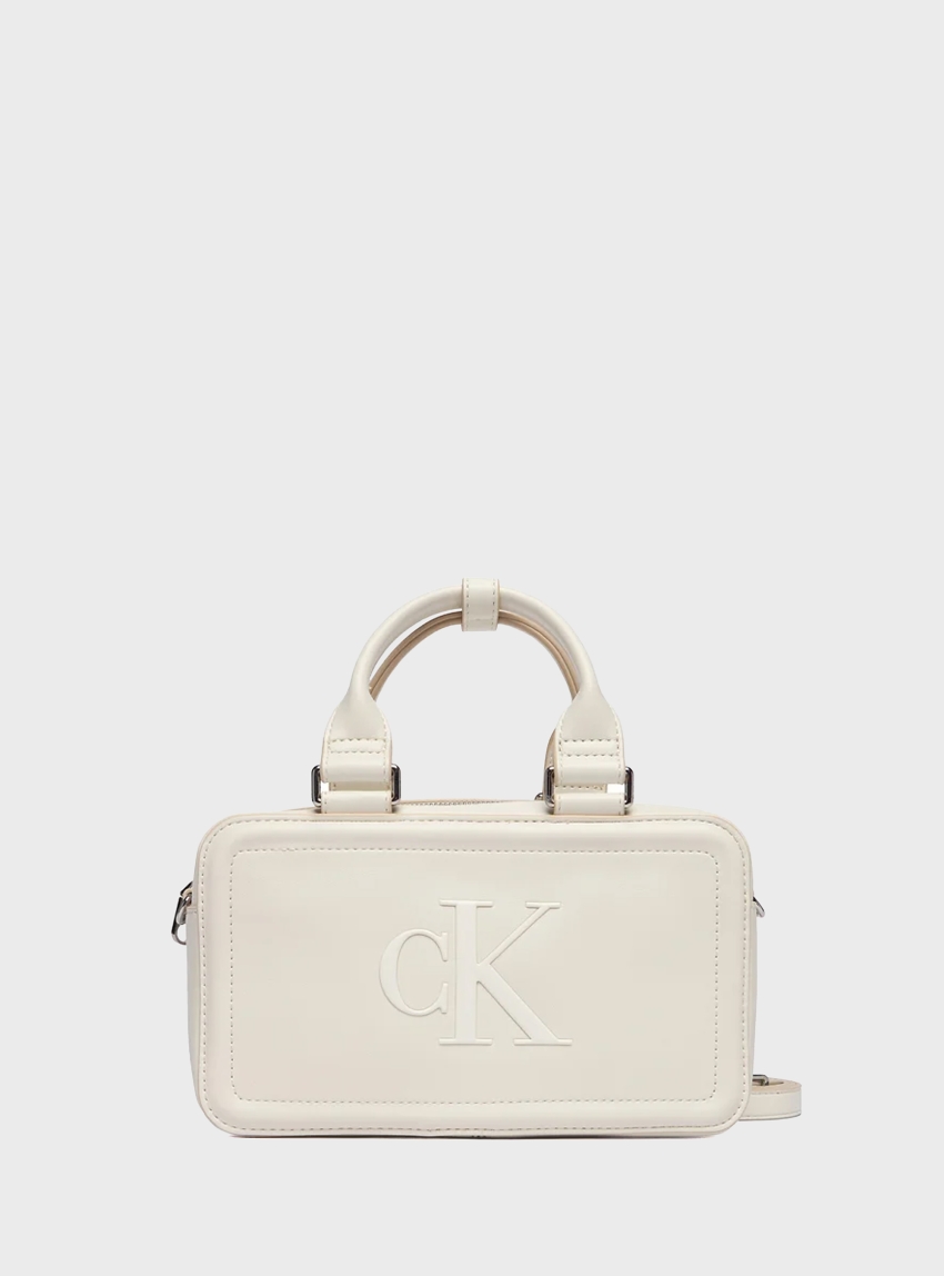 Calvin Klein Bold Monogram Mini Tote Bag - White