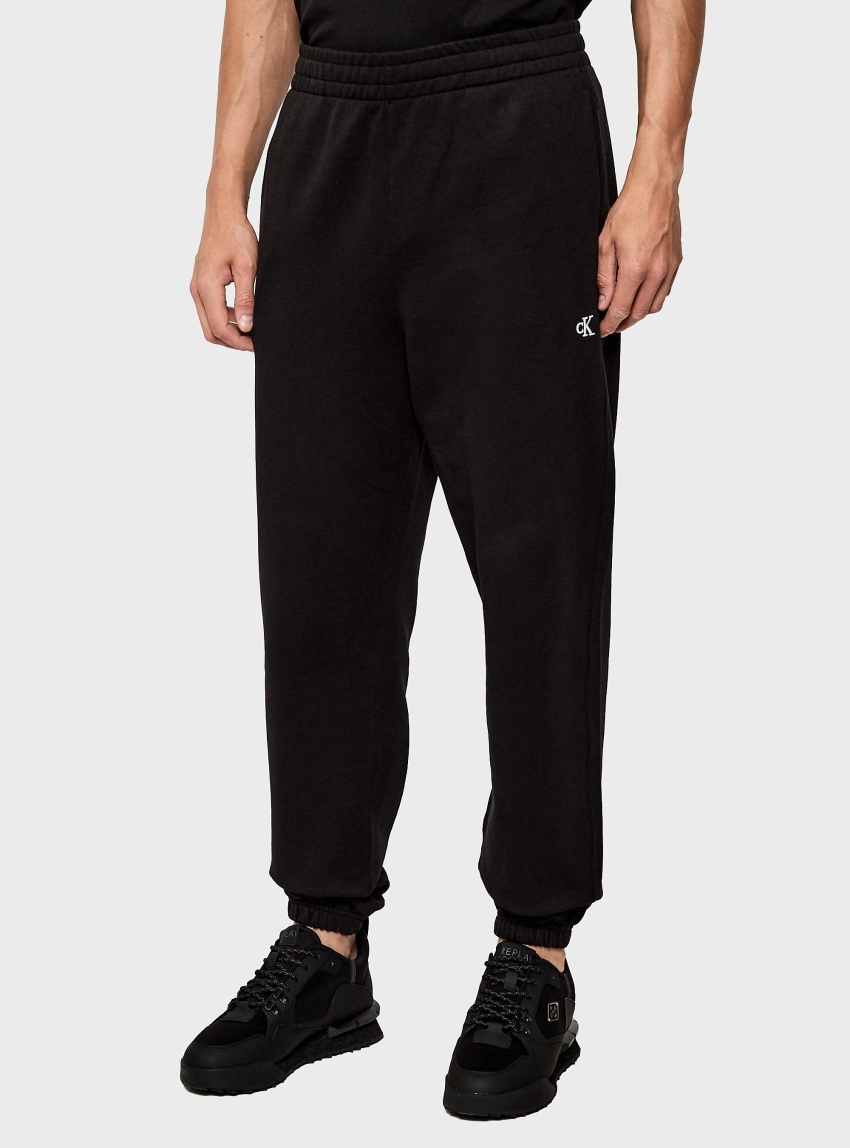 Calvin Klein Cotton Terry Monogram Joggers - Black