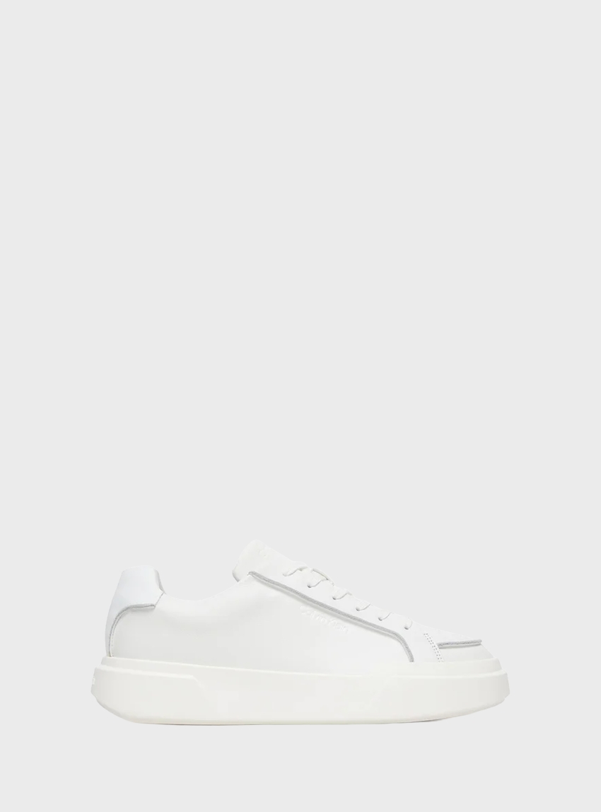 Calvin Klein CK Avenue - Leather Logo Trainers - White