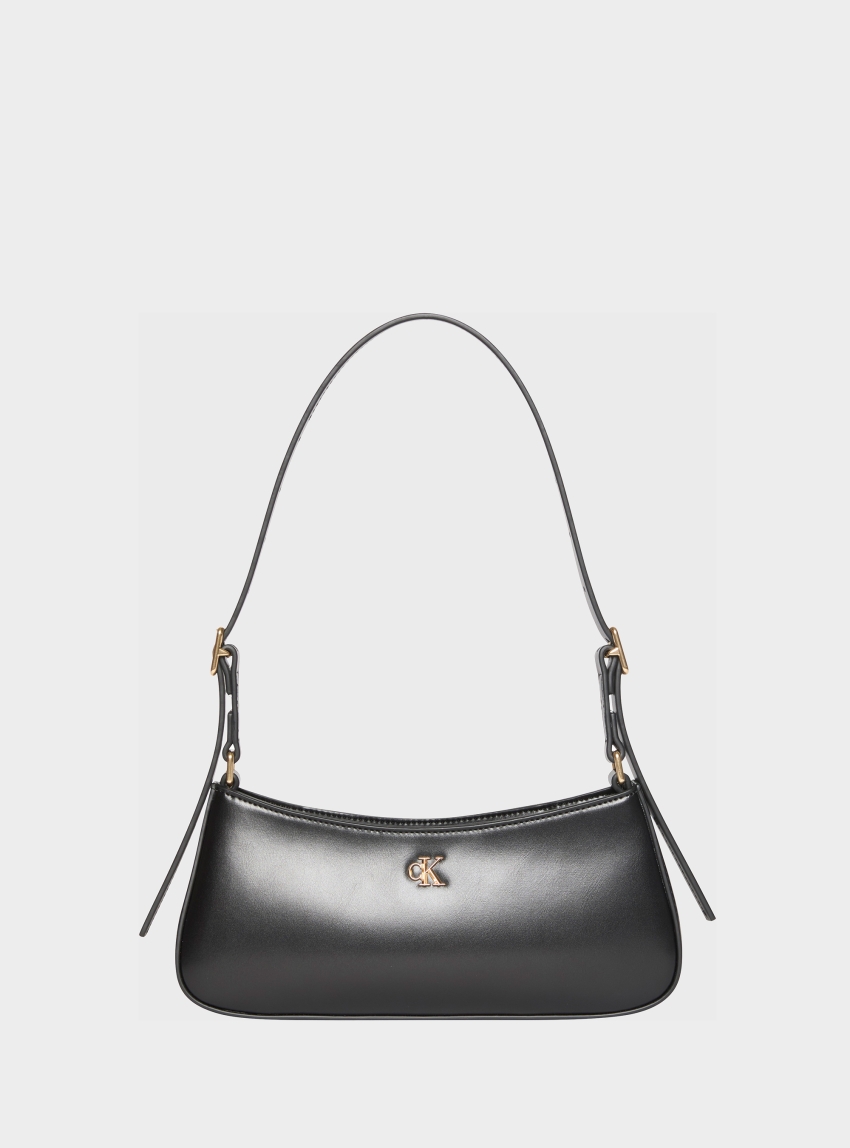Calvin Klein Monogram Logo Hardware Shoulder Bag - Gold