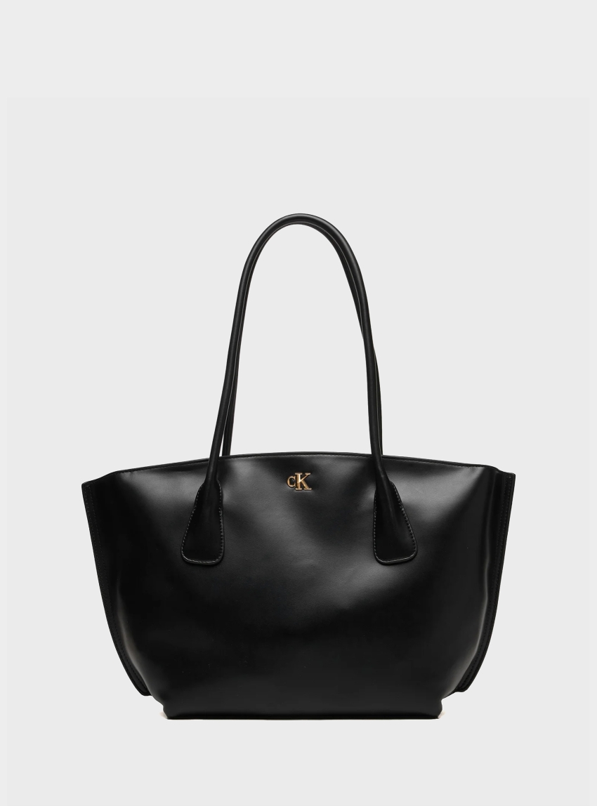 Calvin Klein Monogram Medium Dome Tote Bag - Gold