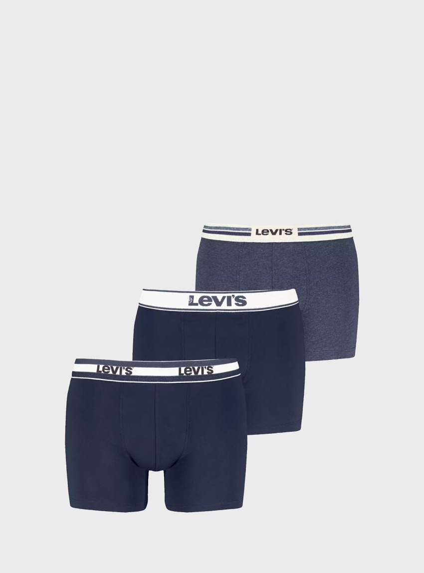 Levis Three Pack Gift Box Boxer Briefs - Navy