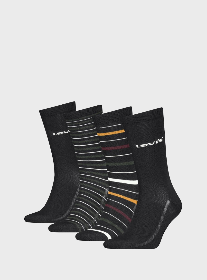 Levis Four Pack Gift Box Socks - Black