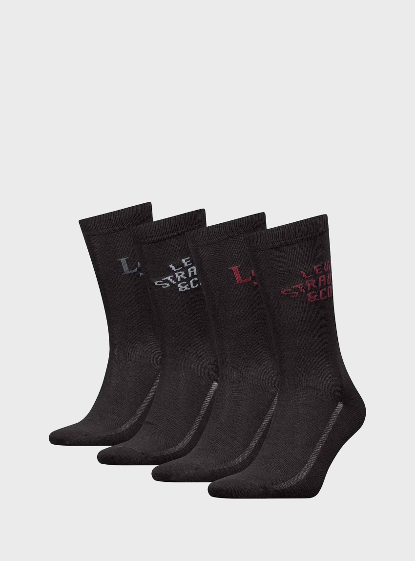 Levis Four Pack Gift Box Socks - Black