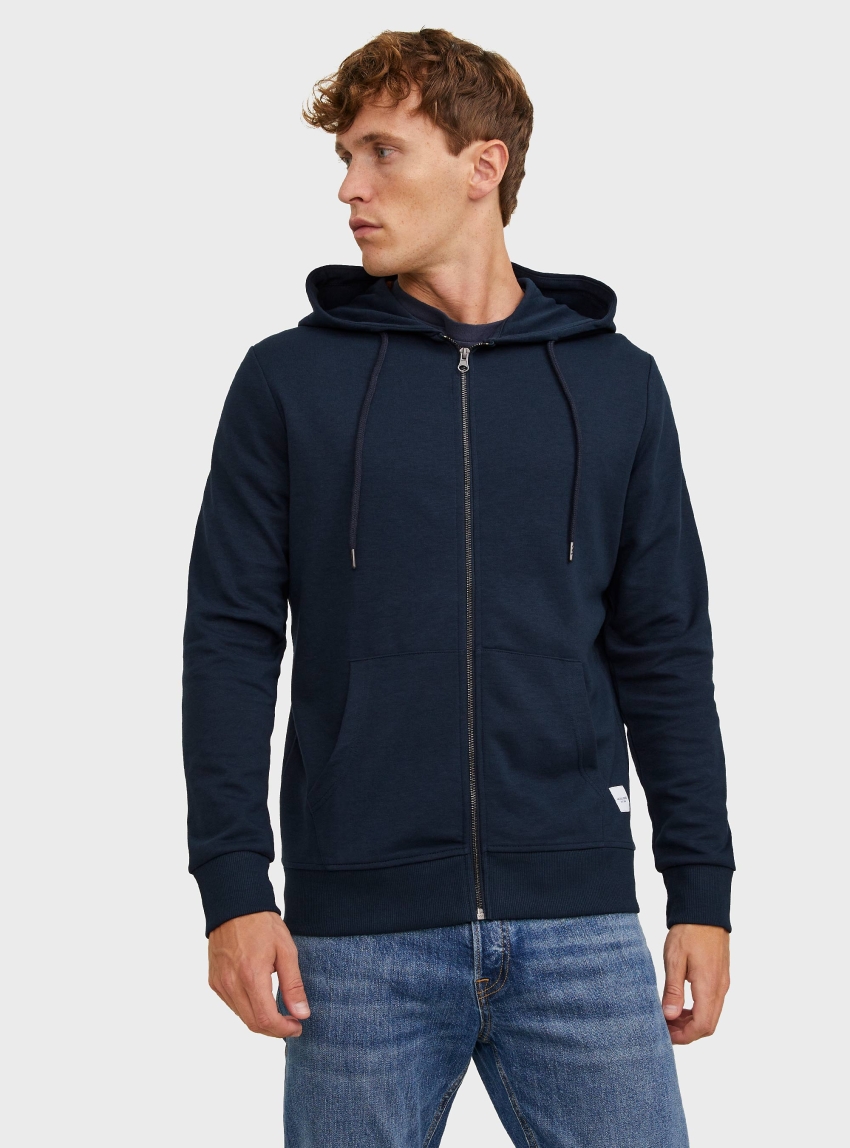Jack & Jones Basic Sweat Zip Hoodie - Navy