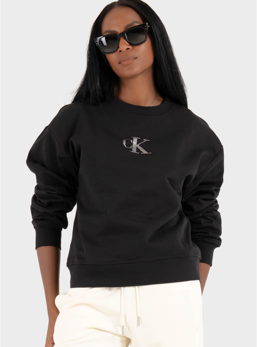 Calvin Klein CLASSIC FOIL CREWNK SWEATSHIRT - Black