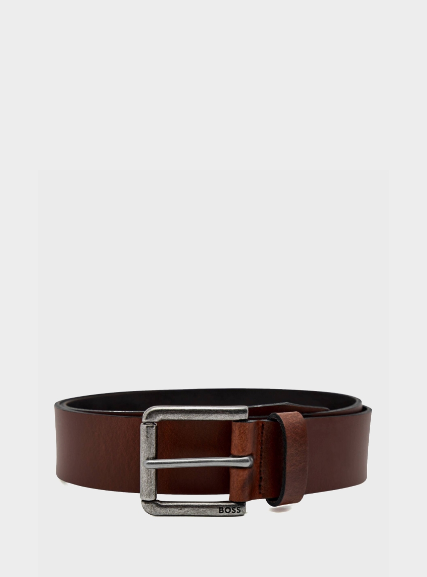 BOSS Leather Belt Joris_Sz35 - Dark Brown