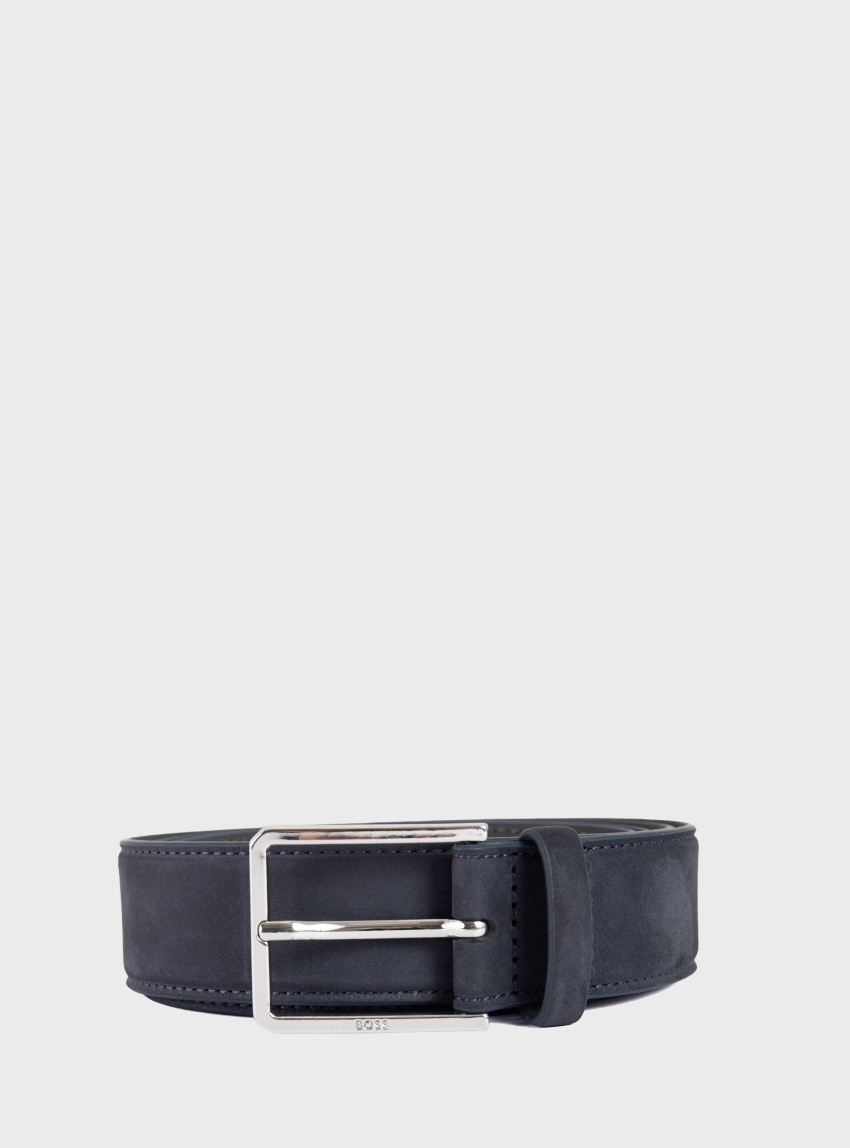 BOSS Leather Belt Cary-Nb_Sz35 - Dark Blue
