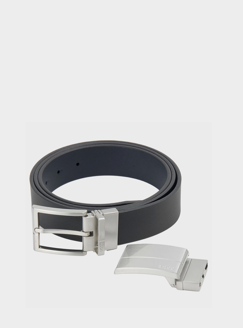 BOSS Reversible Belt In Italian Leather Geppy-Soft_Gb35_pp - Black