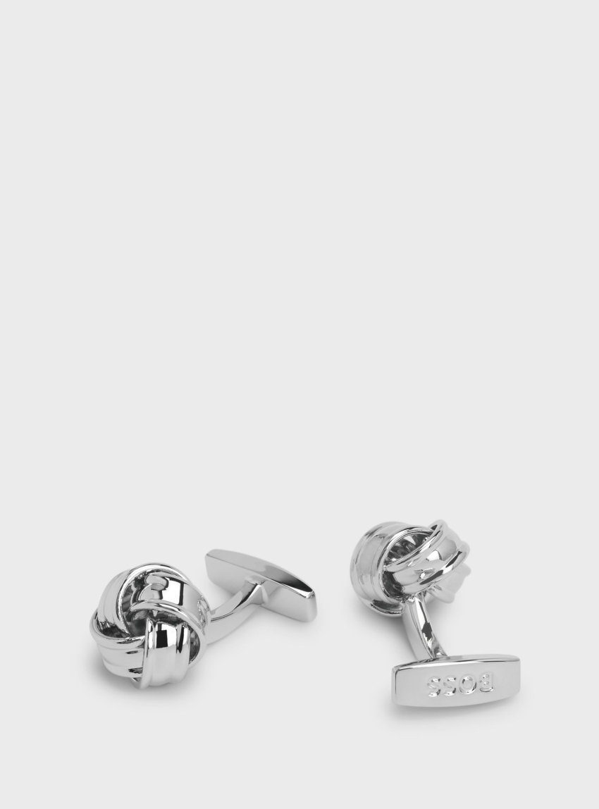 BOSS Cufflinks With Knot Shape B-KNOT2-CUF - Silver