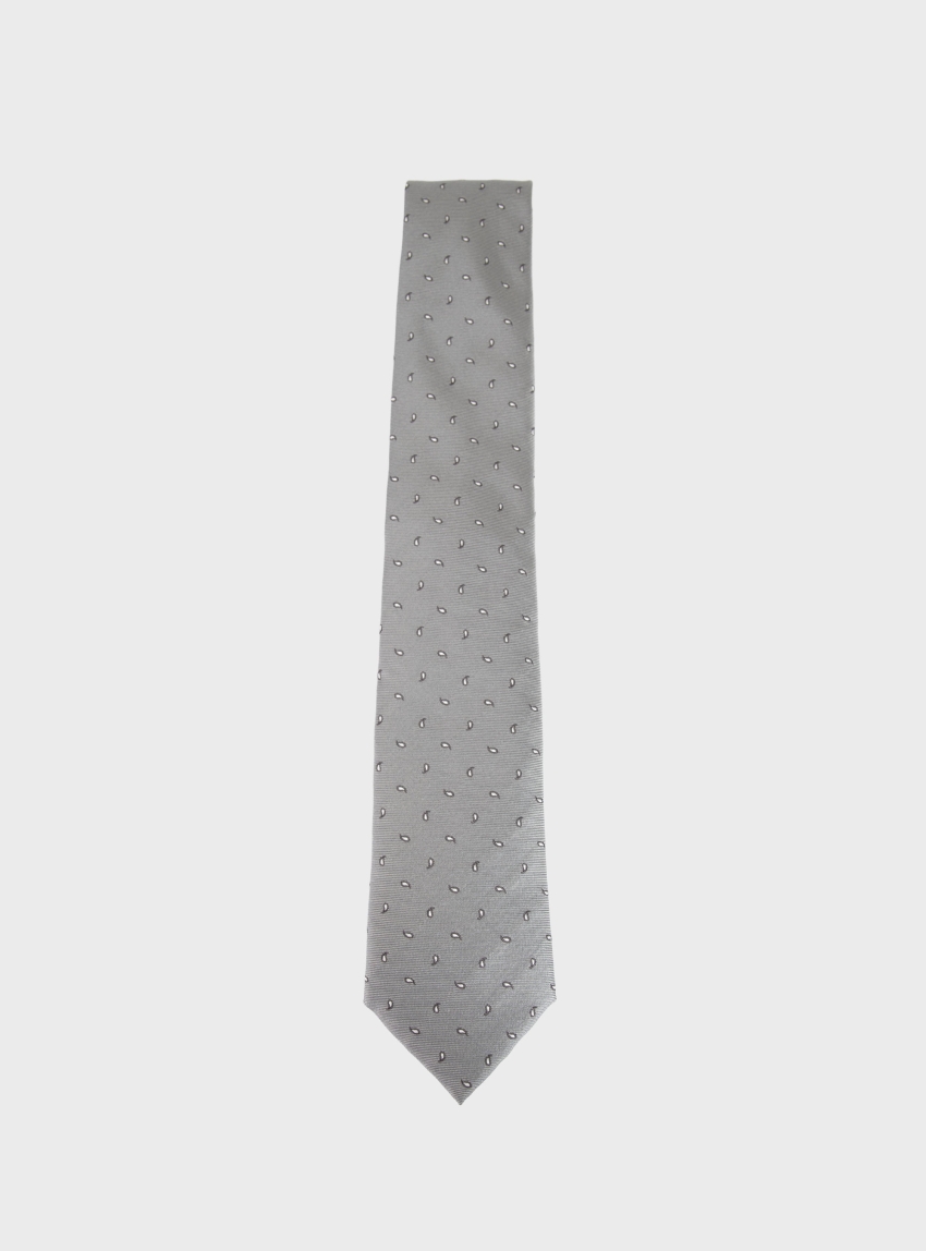 BOSS Silk Tie With Micro Paisley Pattern H-TIE CM 7.5 ONE - Dark Grey