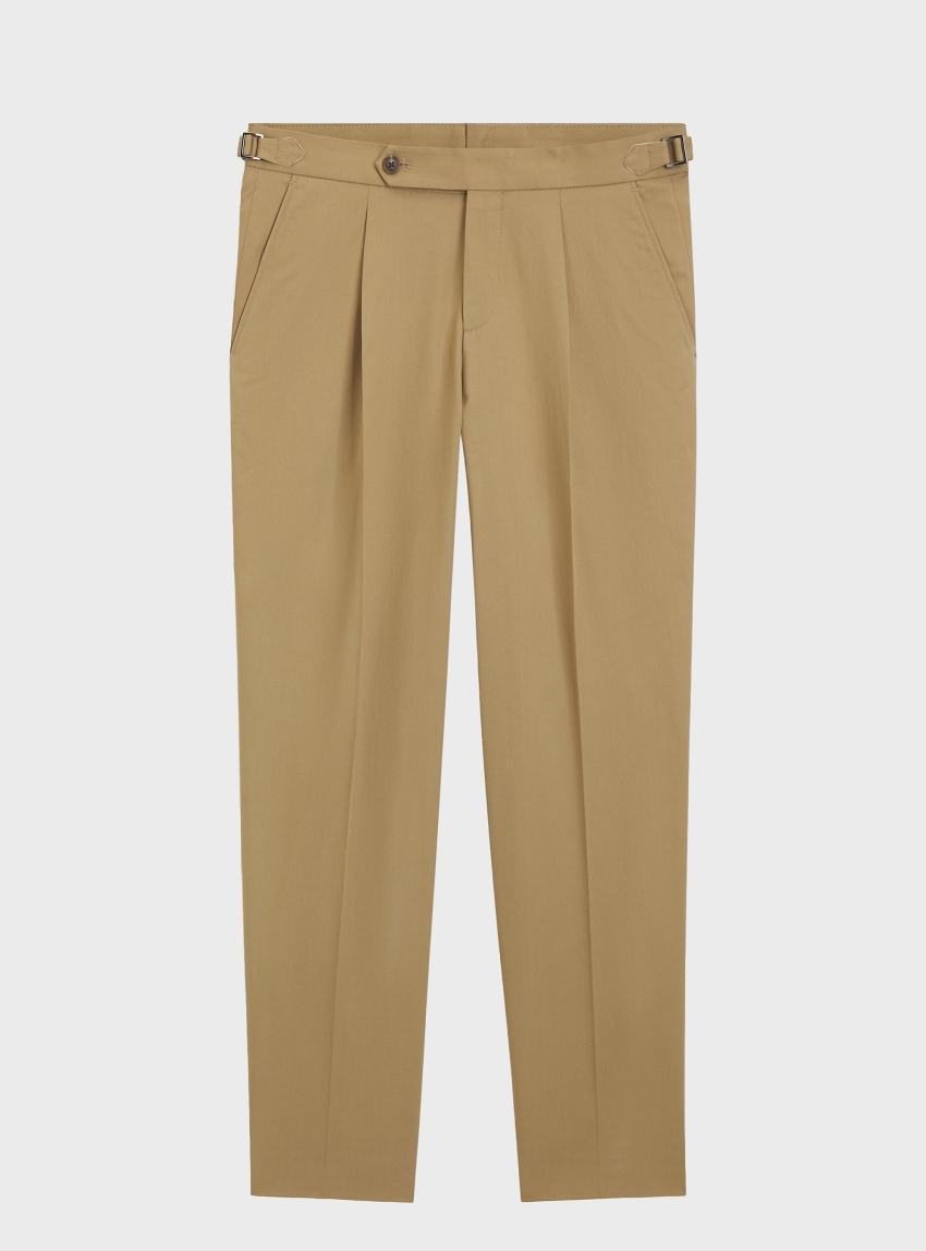 BOSS Tapered-Fit Trousers In Stretch Cotton C-Perino-PL-DTL-254 - Beige
