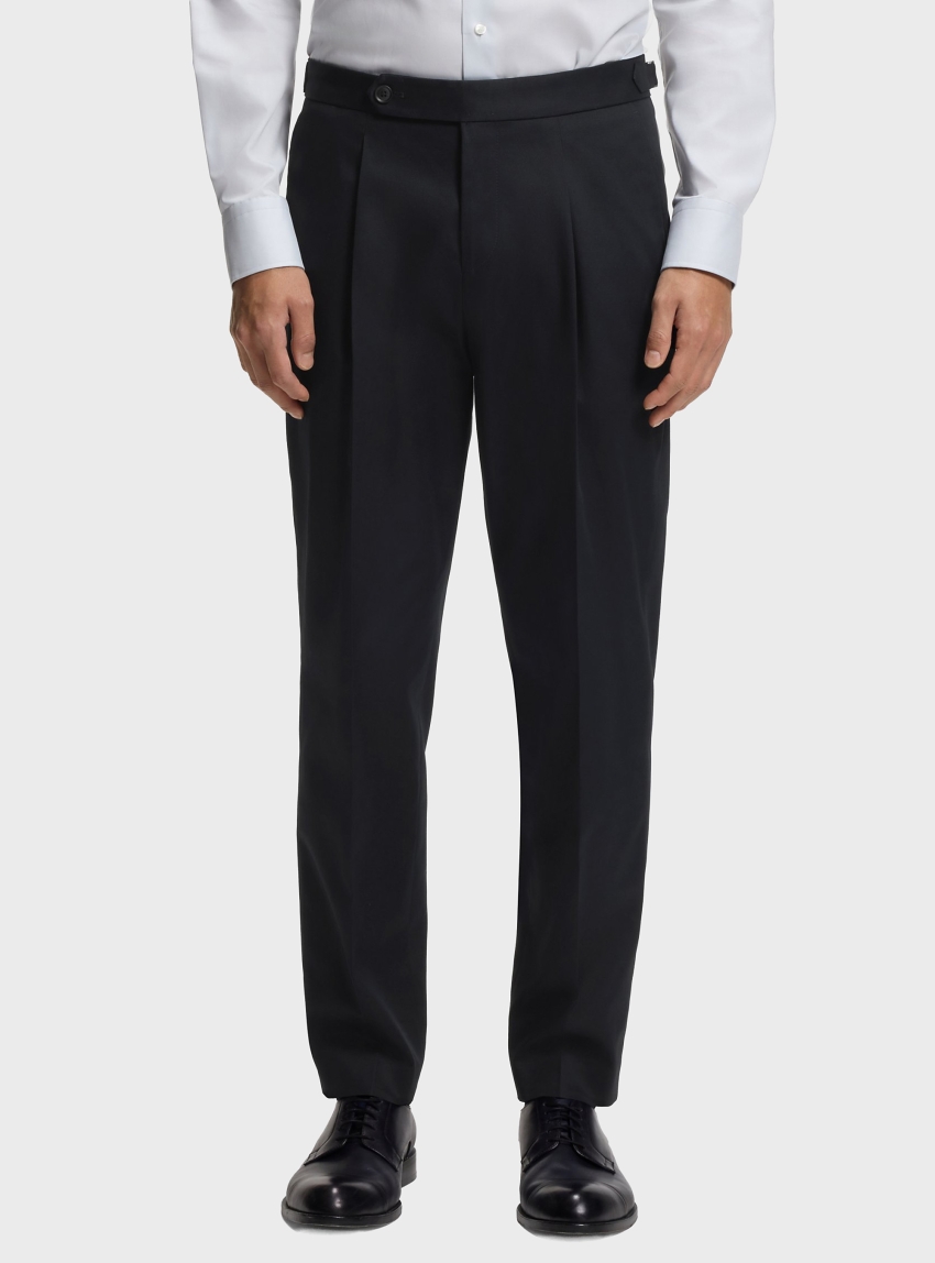 BOSS Tapered-Fit Trousers In Stretch Cotton C-Perino-PL-DTL-254 - Dark Blue