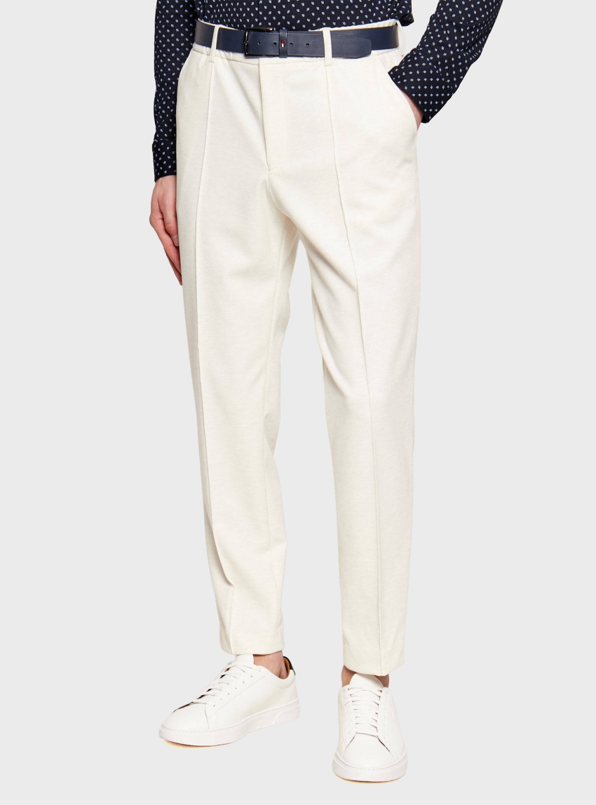 BOSS Tapered-Fit Trousers In Performance-Stretch Fabric P-Perin-JRDSWGPk261F - Ecru