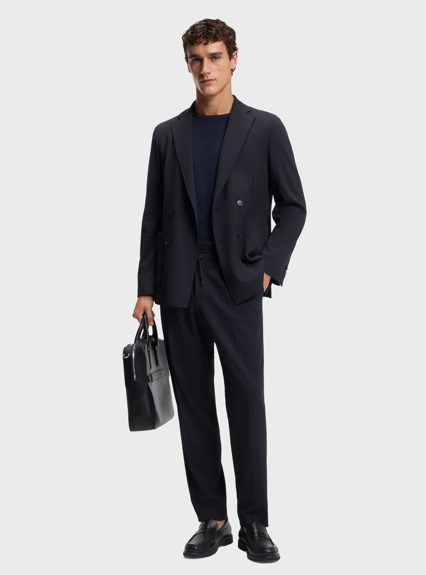 BOSS Two-Piece Slim-Fit Suit In Performance-Stretch Fabric P-Hanry-2Pcs-J-DB261 - Dark Blue