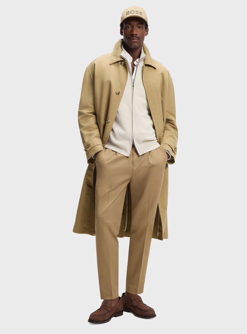 BOSS Water-Repellent Coat With Concealed Closure C-Colin-261F - Beige