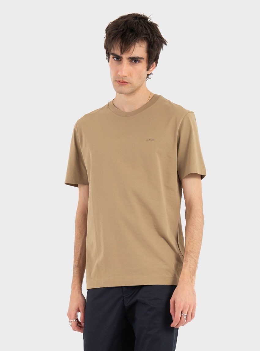 BOSS Cotton-Jersey T-Shirt With Logo Detail Thompson 01 - Beige