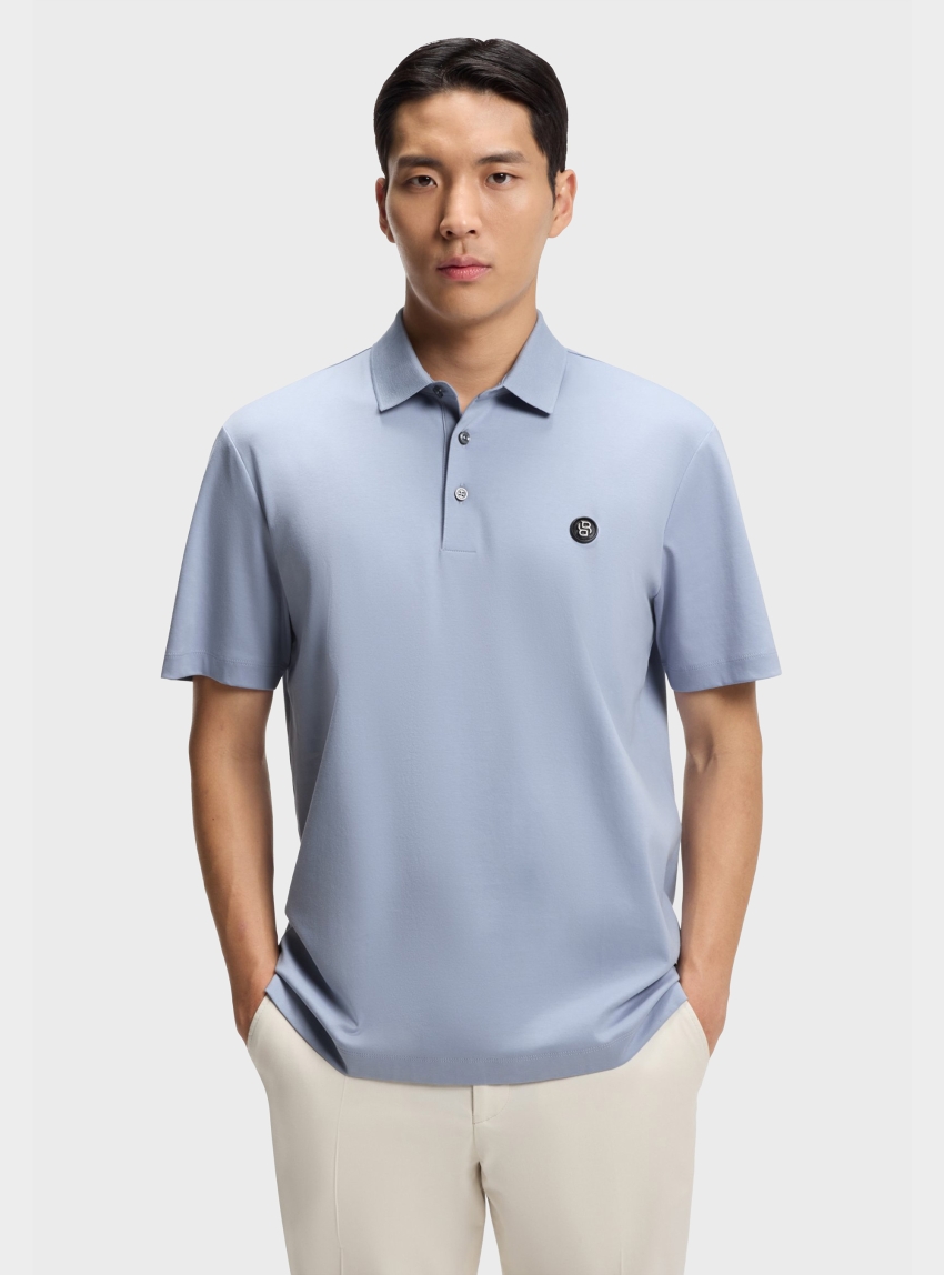 BOSS Mercerised-Cotton Polo Shirt With Double B Monogram C-Parris 01 - Purple