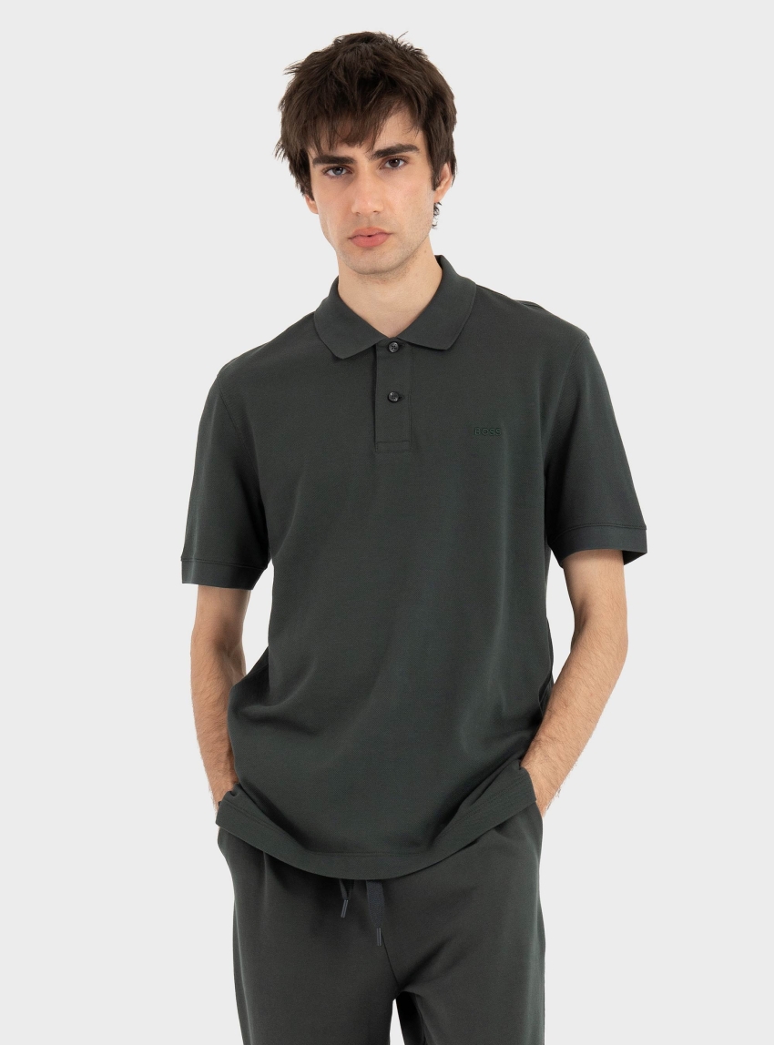 BOSS Polo Shirt In Cotton Piqué With Embroidered Logo Pallas - Dark Green