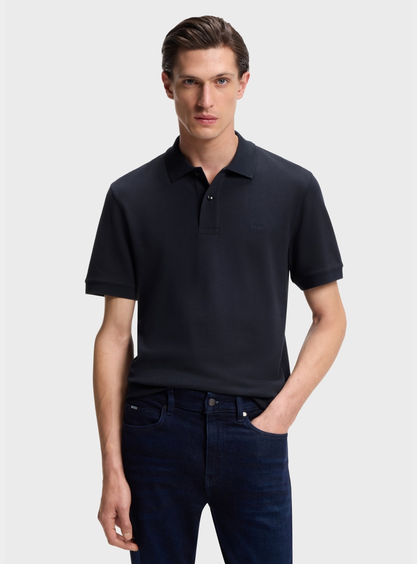 BOSS Polo Shirt In Cotton Piqué With Embroidered Logo Pallas - Dark Blue