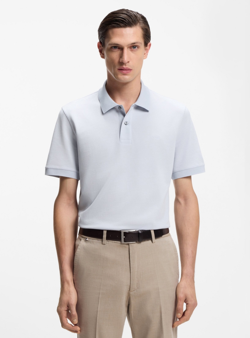 BOSS Polo Shirt In Cotton Piqué With Embroidered Logo Pallas - Purple