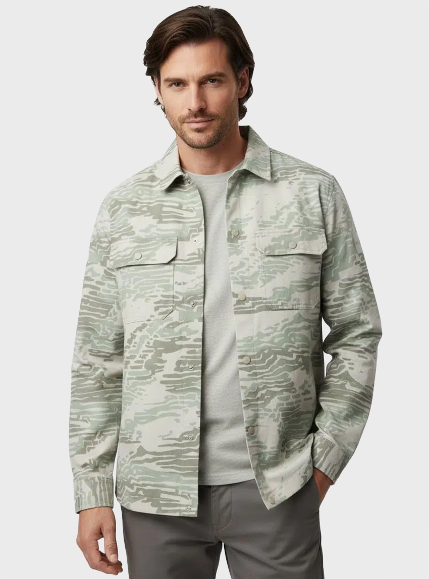BOSS Relaxed Shirt With Camouflage Jacquard Leldon_M - Light Grey