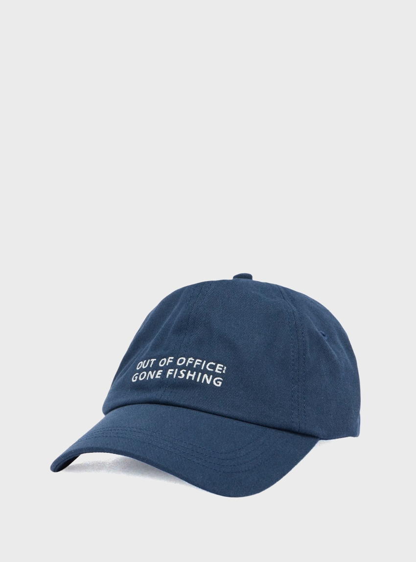 BOSS Cotton-Twill Cap With Embroidered Slogan Derrel-Slogan - Blue