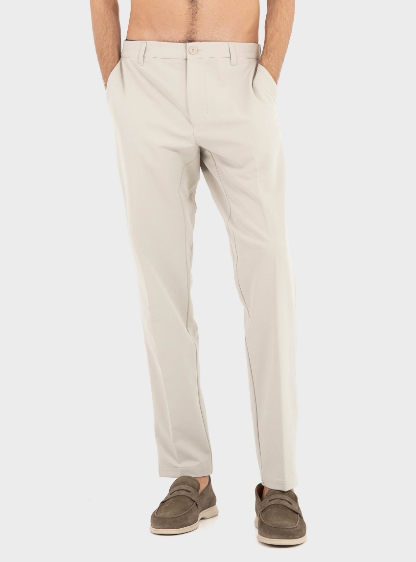BOSS Tapered-Fit Trousers In Water-Repellent Stretch Fabric TR_Commuter-Tapered - Ecru