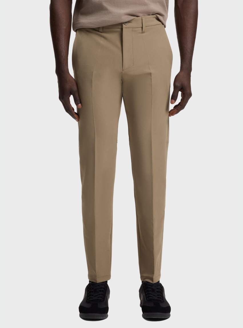 BOSS Regular-Fit Trousers In Water-Repellent Stretch Fabric  T_Commuter-Slim - Light Green