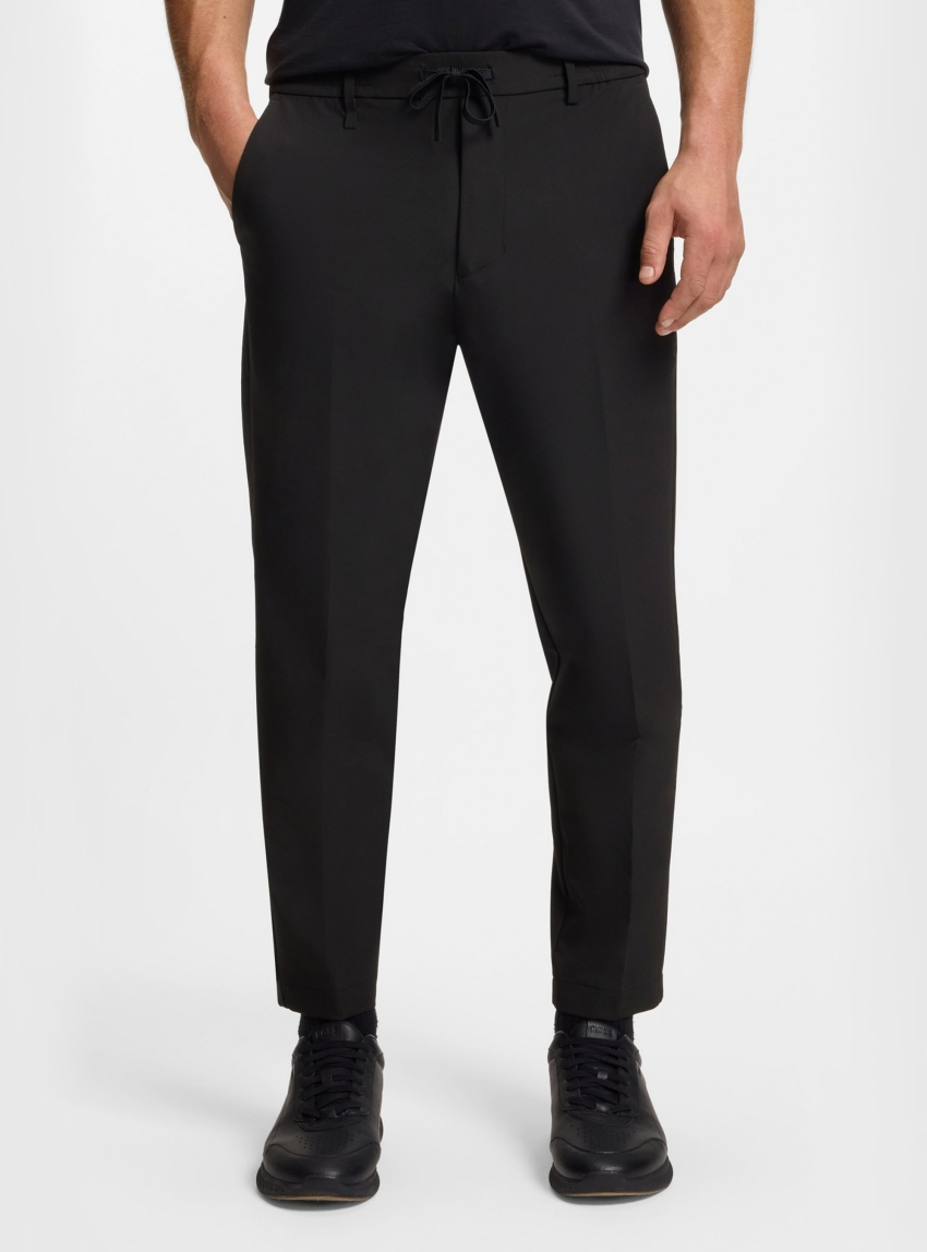 BOSS Tapered-Fit Trousers With Water-Repellent Finish T_Convert - Black