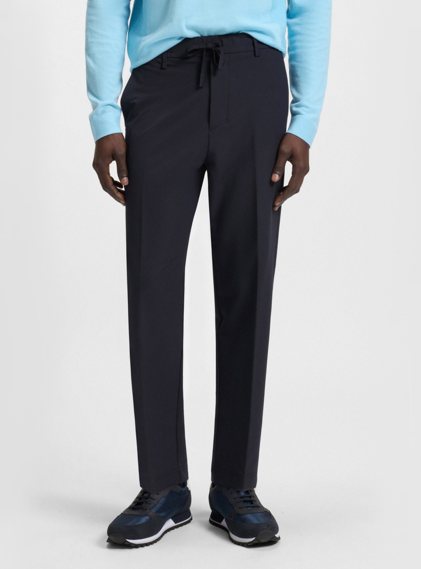 BOSS Tapered-Fit Trousers With Water-Repellent Finish T_Convert - Dark Blue