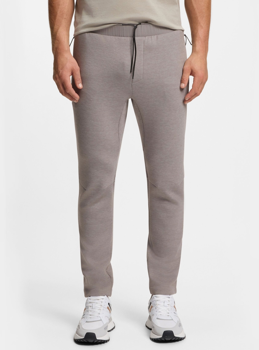 BOSS Regular-Fit Tracksuit Bottoms With Reflective Details  JT_Tour long - Grey