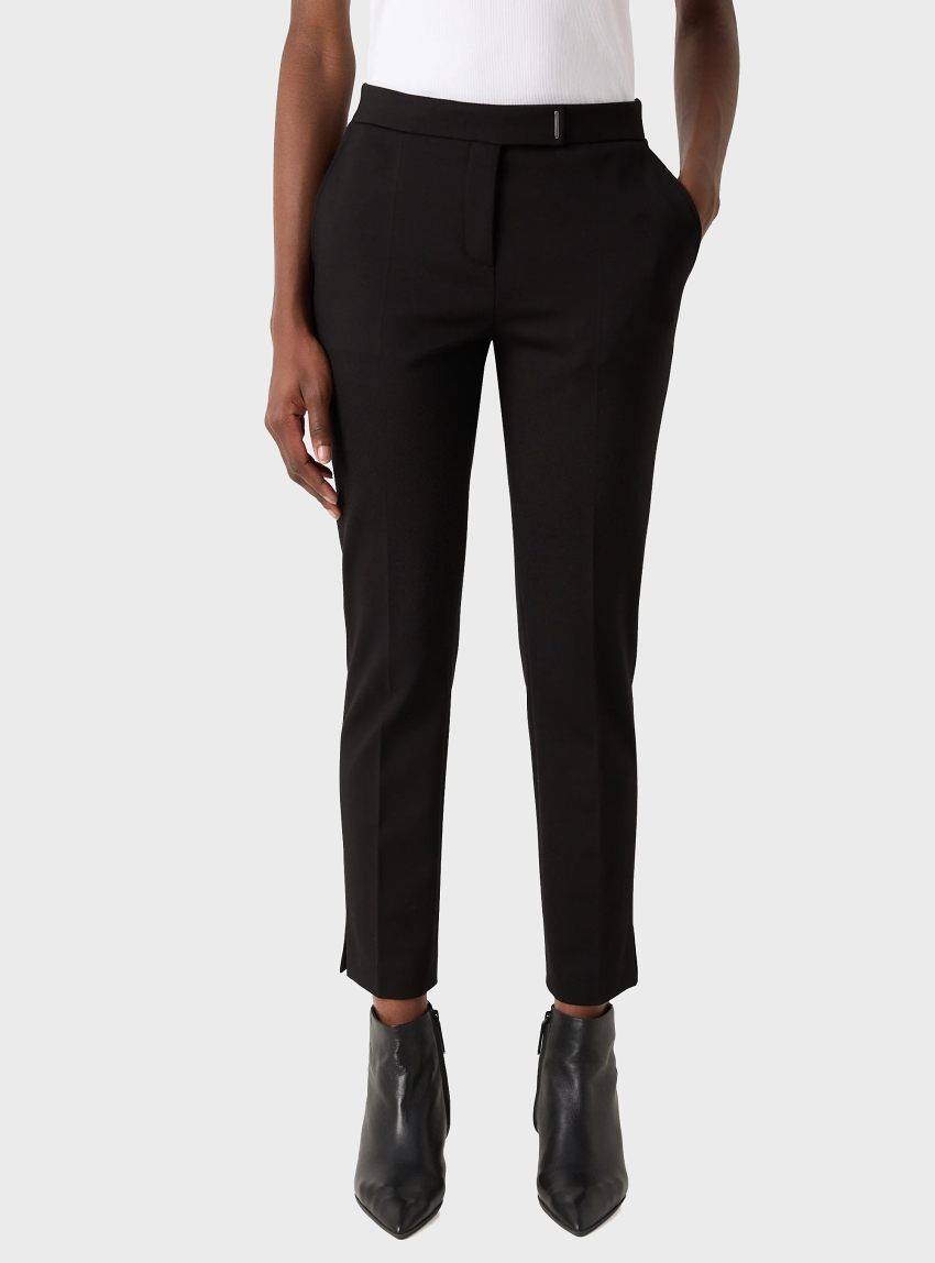 BOSS Slim-Fit Trousers In Stretch Jersey Tapria-Crop - Black