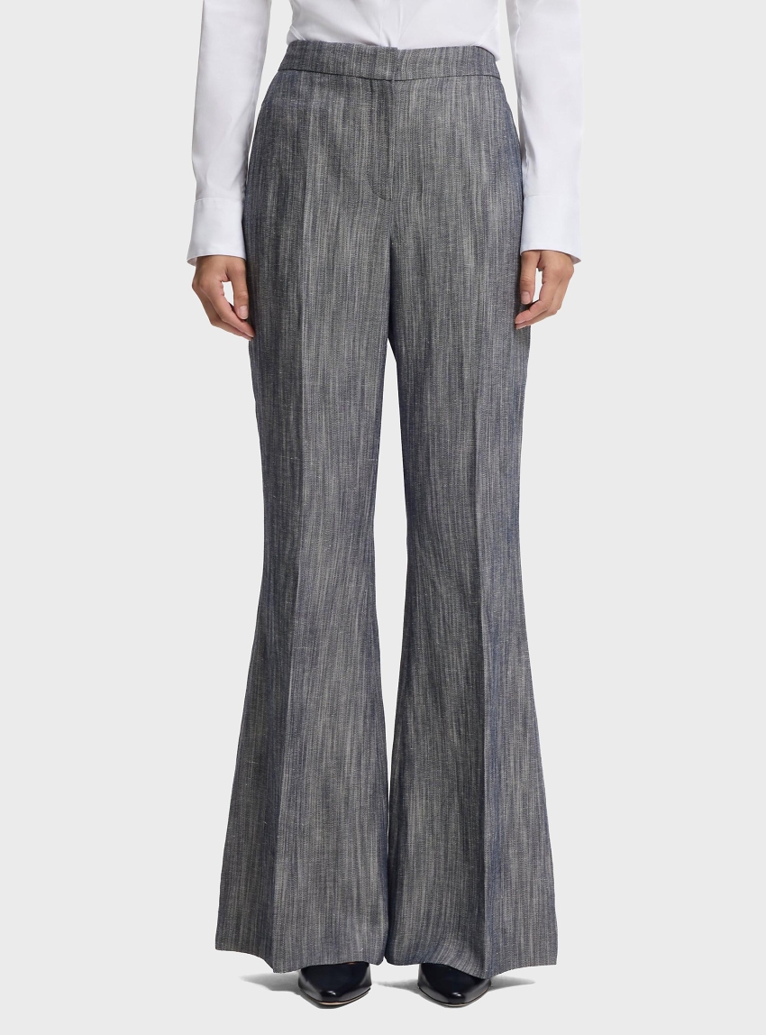 BOSS Regular-Fit Trousers In Melange Denim Talifia - Grey