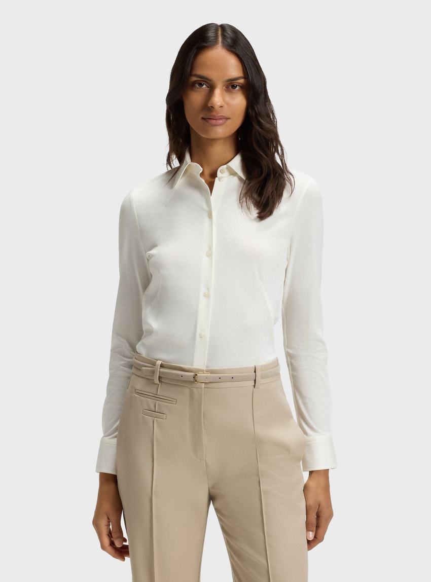 BOSS Extra-Slim-Fit Shirt In Cotton Jersey Bronta_Tuesday - Off White