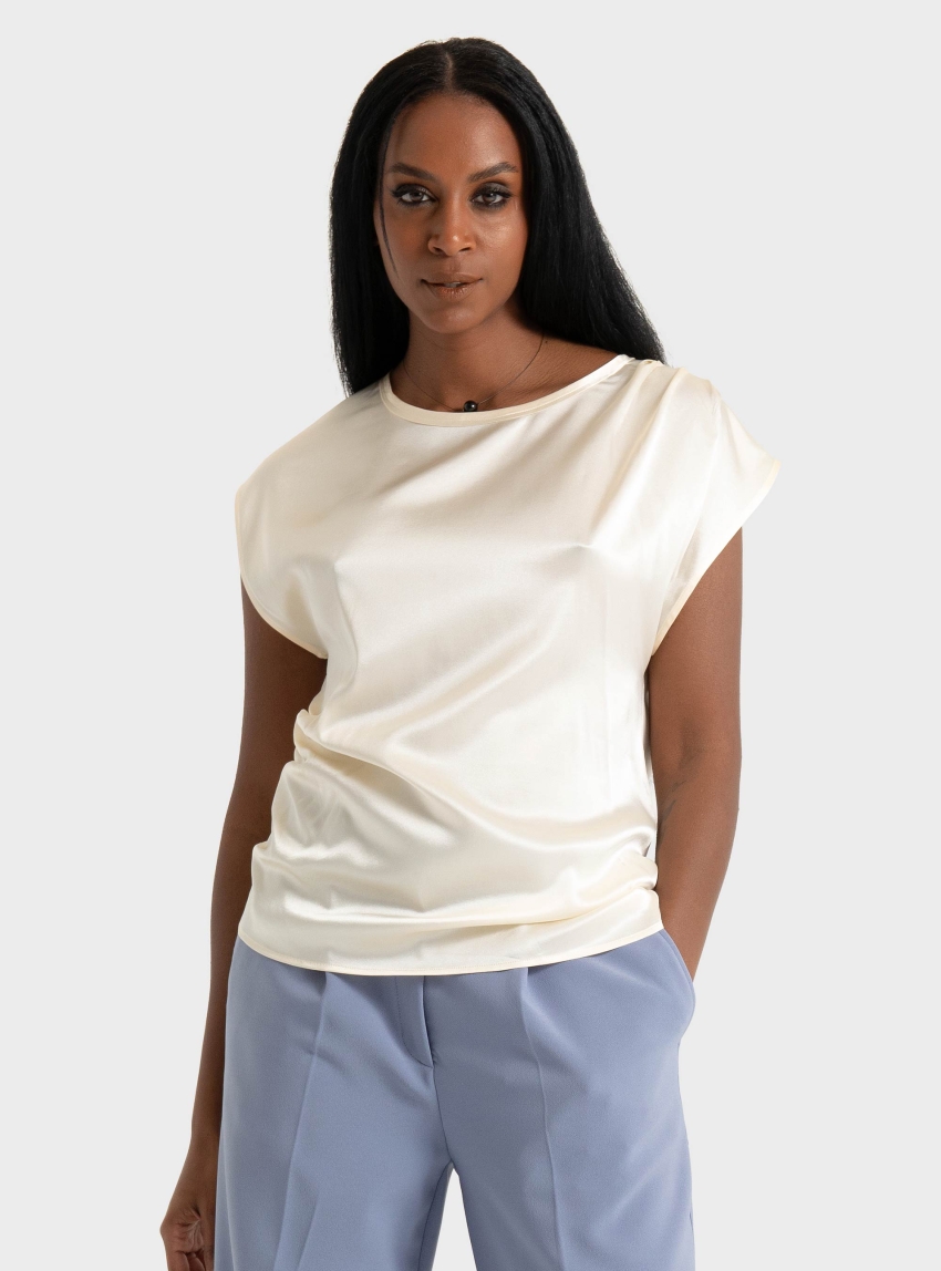 BOSS Slim Fit Top Etoga - Off White
