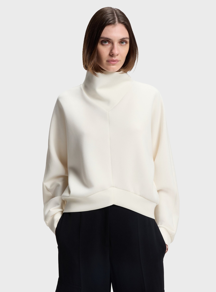 BOSS Loose-Fit Sweatshirt With Draped Funnel Neck  Elesya - Off White