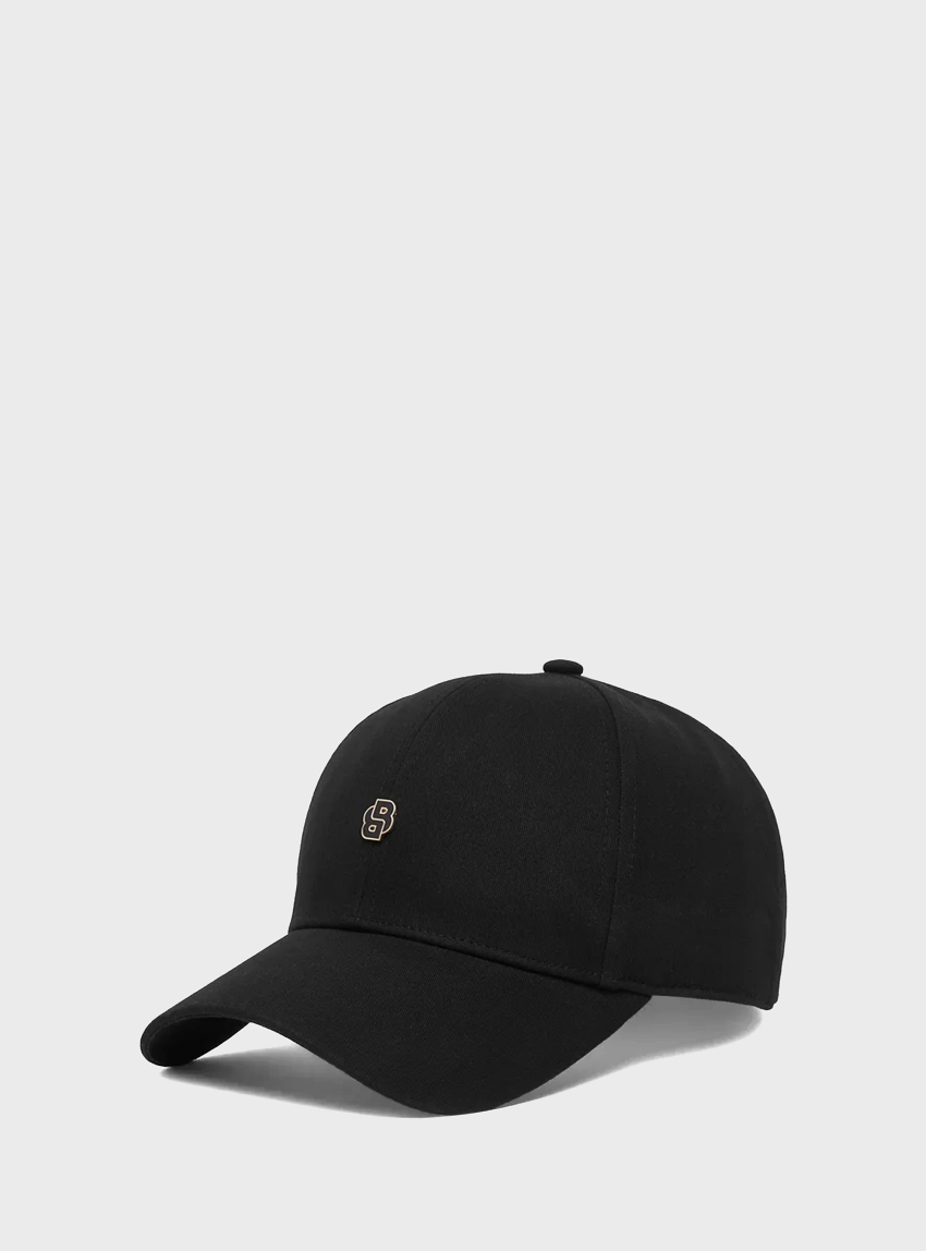 BOSS Stretch-Cotton Cap With Double B Monogram Ari-B-Icon-ME - Black