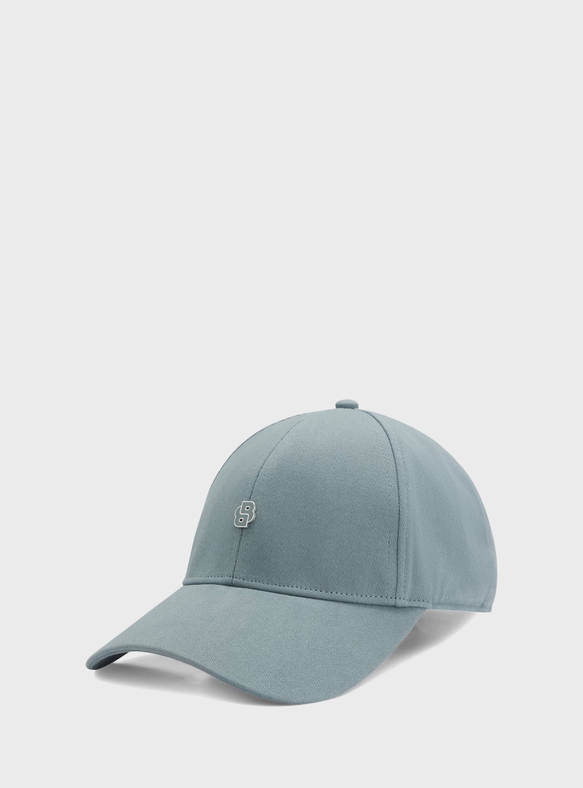 BOSS Stretch-Cotton Cap With Double B Monogram Ari-B-Icon-ME - Blue