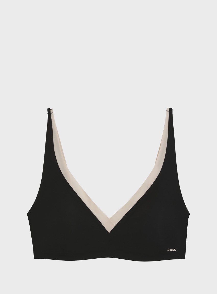 BOSS Two-Tone Bra With Adjustable Straps  UNLINED_B.MIRAGE - Black