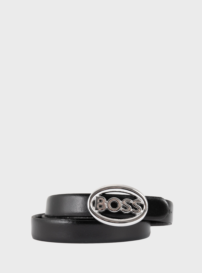 BOSS Leather Belt BOSS_Icon_Ov_Sr20_Lp - Silver