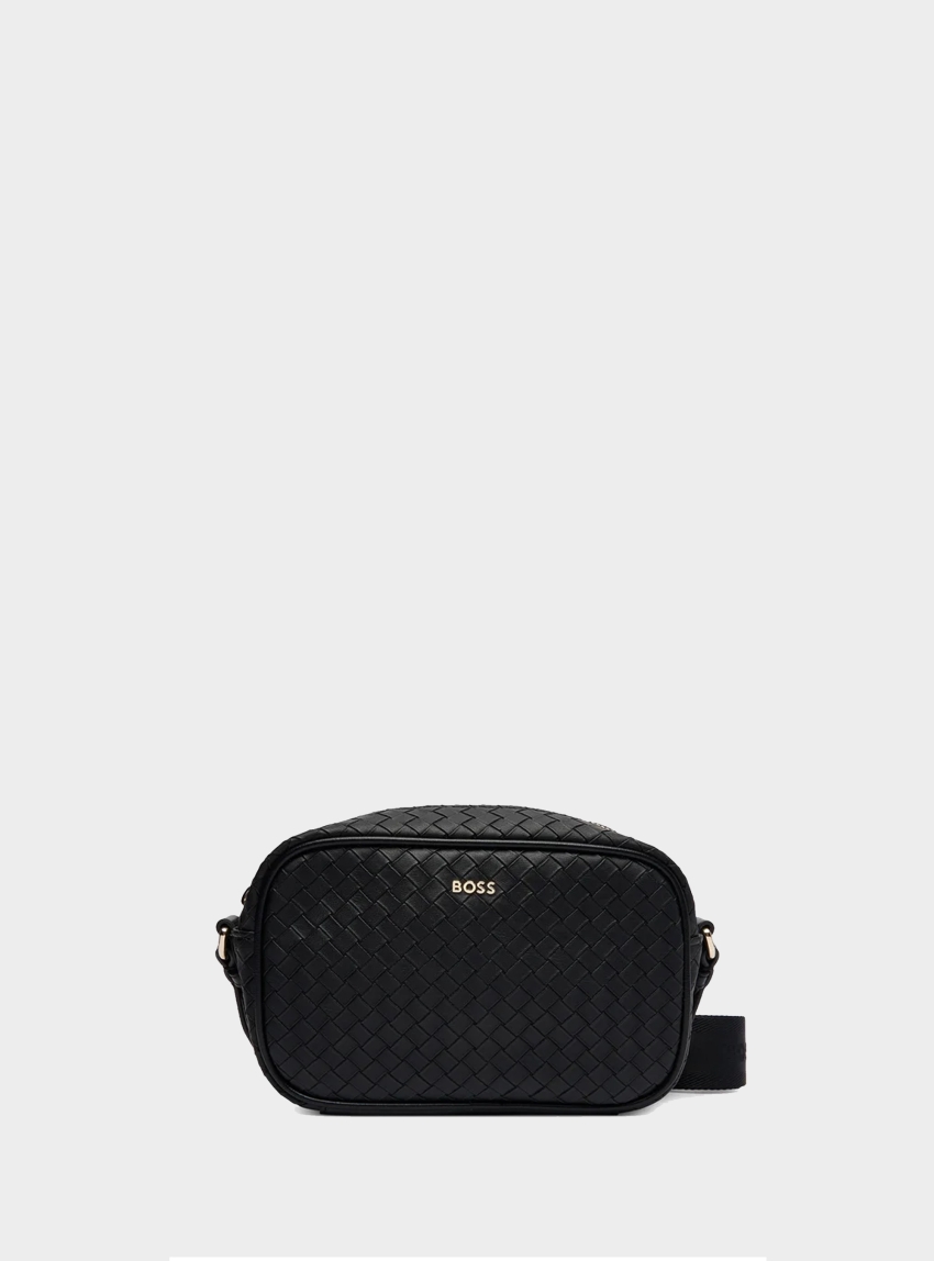 BOSS Crossbody Bag With Square Print Sandy - Black
