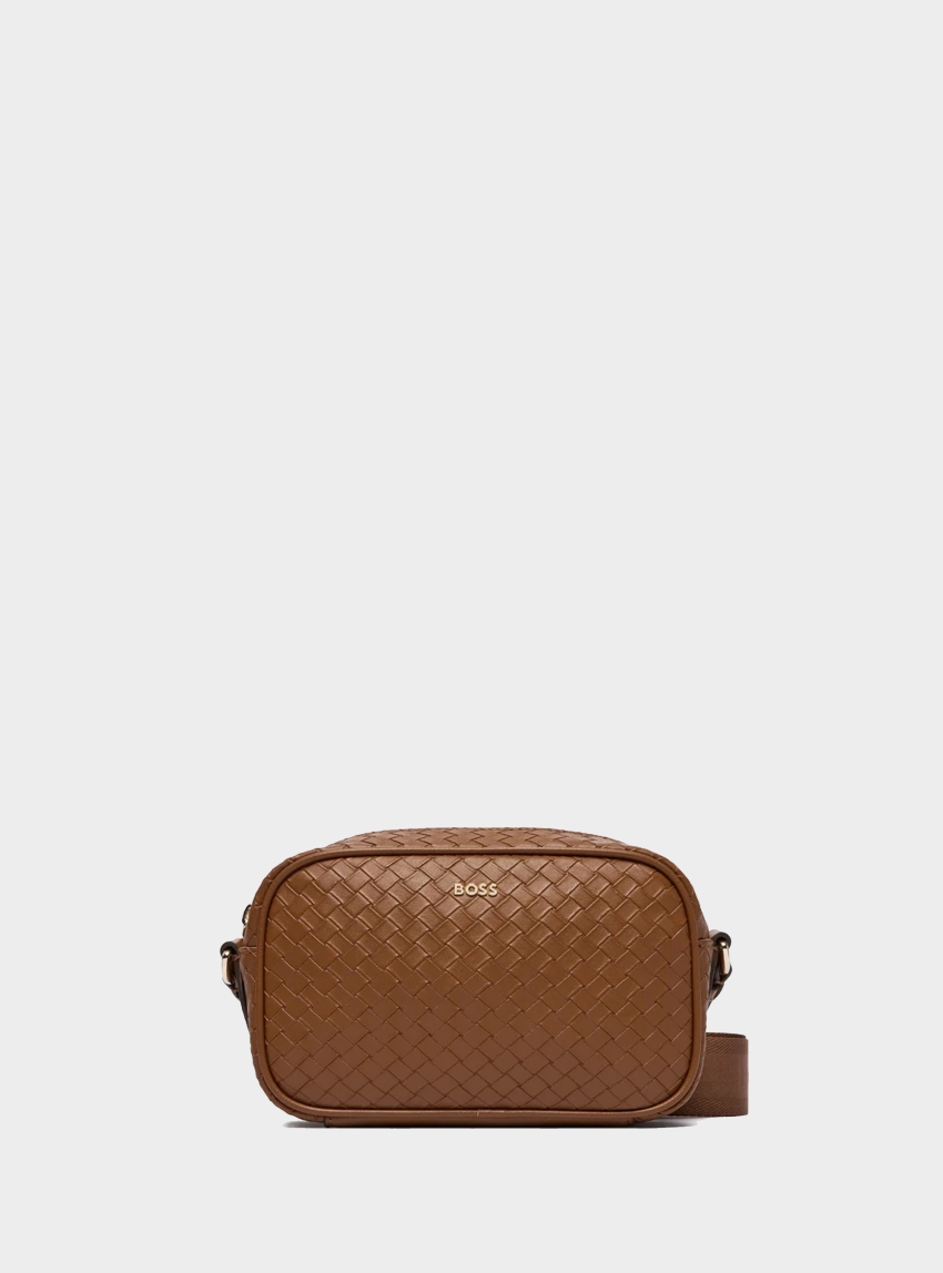 BOSS Crossbody Bag With Square Print Sandy - Light Brown