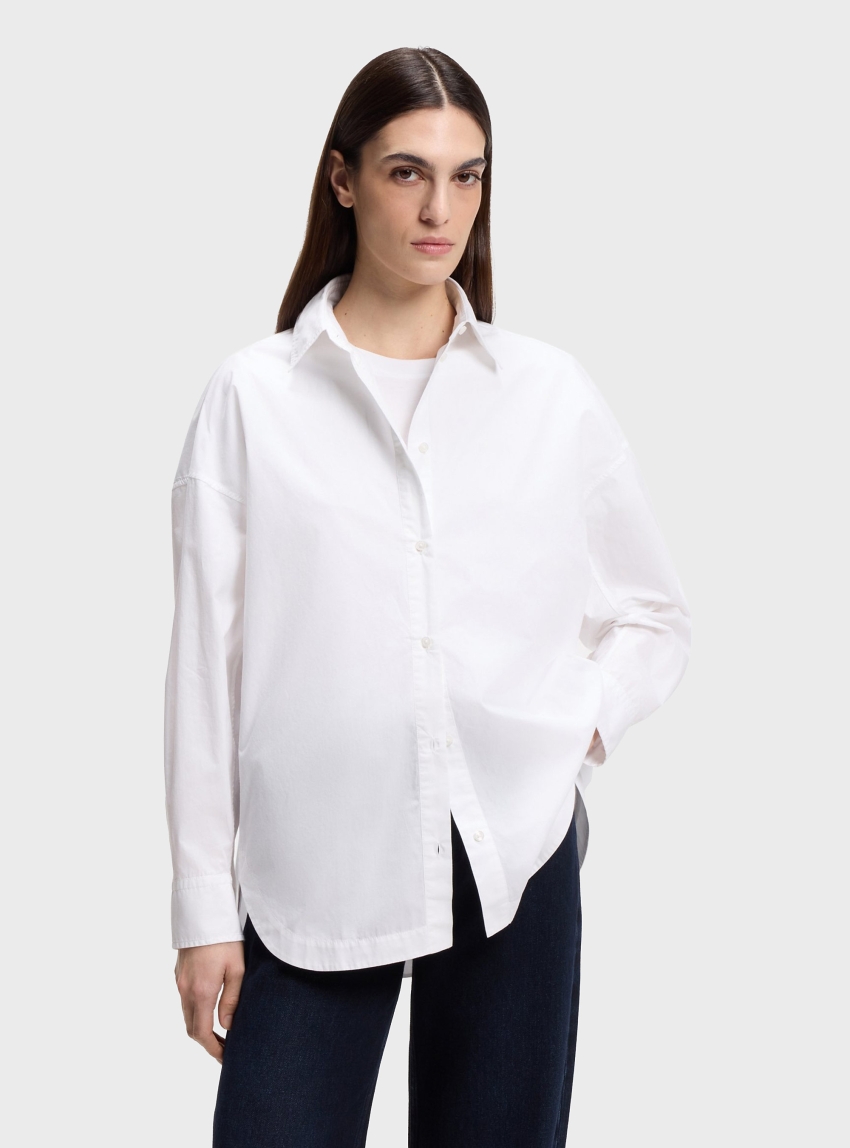 BOSS Oversized-Fit Shirt In Cotton Poplin C_Bostatta - White