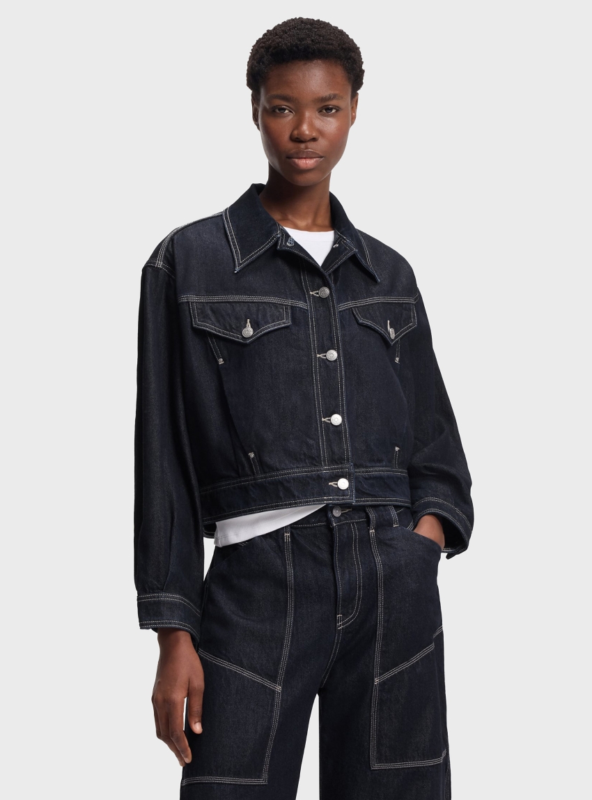 BOSS Regular-Fit Trucker Jacket C_BOMBER TRUCKER 1.0 - Unwashed Denim