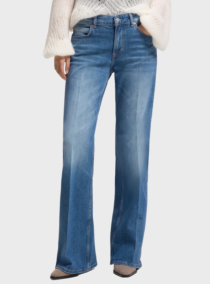 BOSS Wide-Leg Jeans In Blue Comfort-Stretch Denim  C_SOFT BOOTCUT LR - Medium Aged Denim