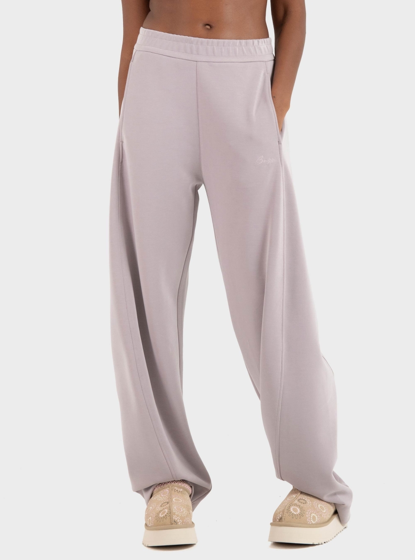BOSS Balloon-Fit Tracksuit Bottoms With Logo Embroidery C_Eluxey - Lilac