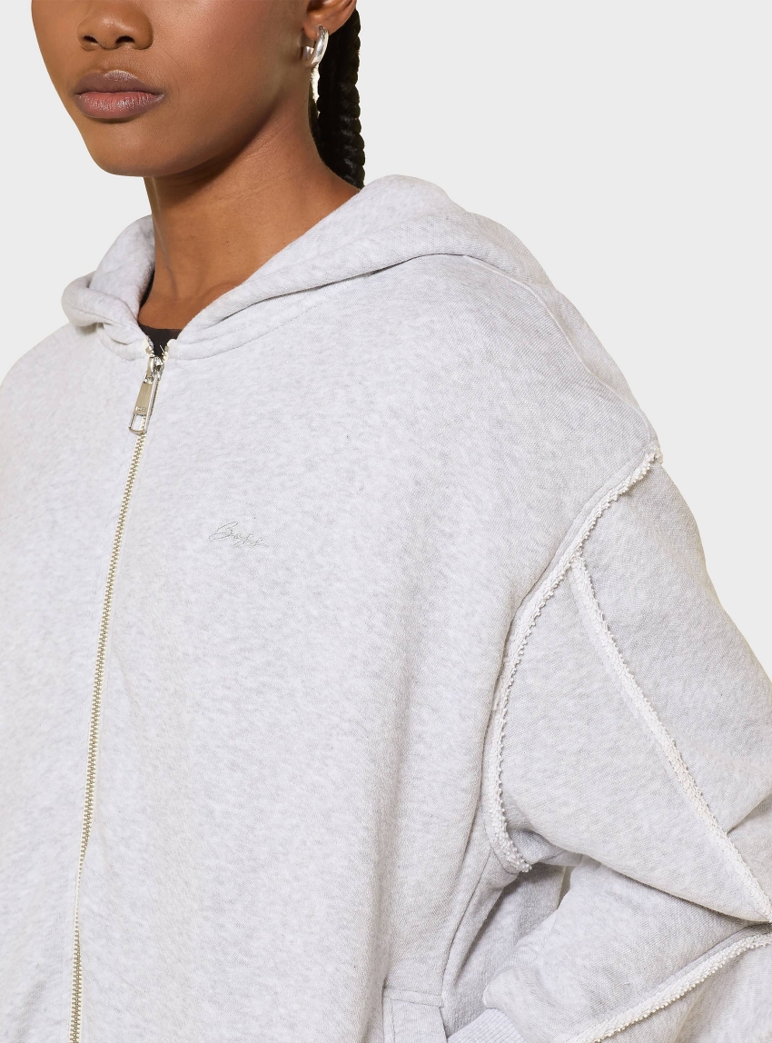 BOSS Zip Hoodie C_Elendy - Light Grey Melange