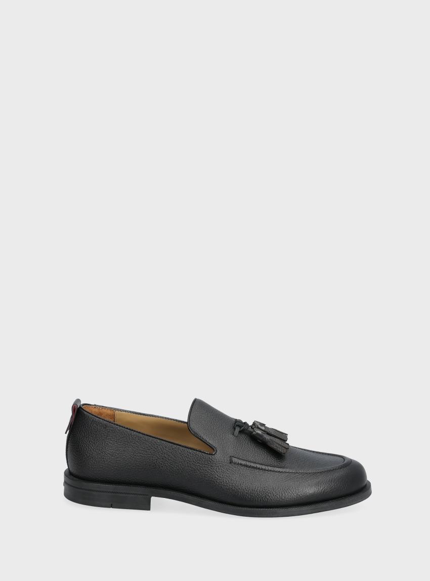 HUGO Leather Loafers Varian_loaf_grnp - Black