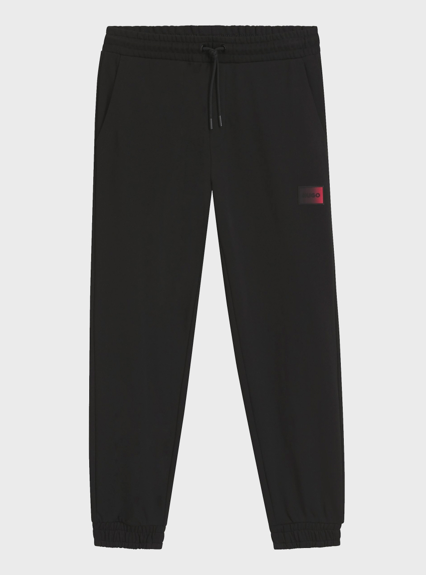 HUGO Cotton-Terry Tracksuit Bottoms With Gradient Logo  Danopan - Black